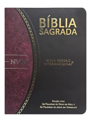 Bíblia Sagrada Slim | LETRA GRANDE | NVI | Preto e Vinho | Luxo