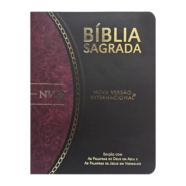 Bíblia Sagrada Slim | LETRA GRANDE | NVI | Preto e Vinho | Luxo